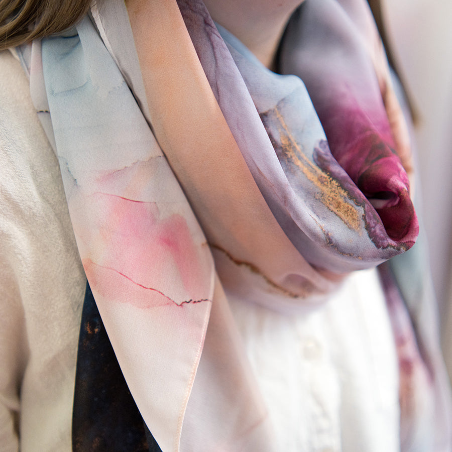 'Cloud nine noir IX' - Art scarf