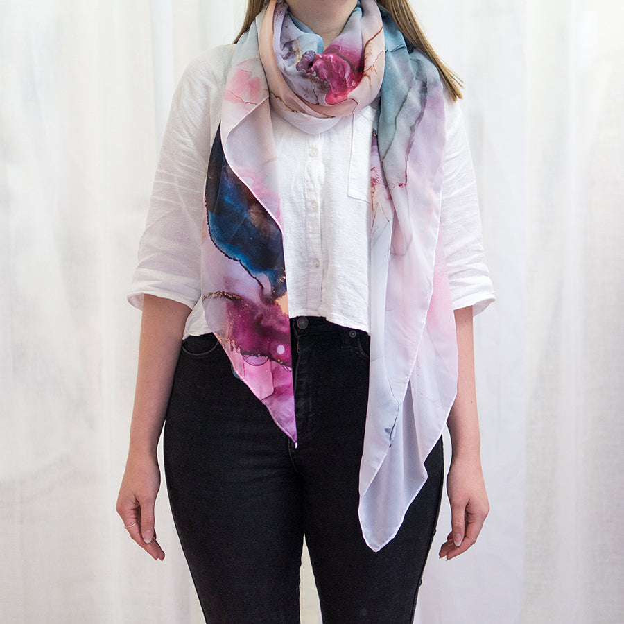 'Cloud nine noir IX' - Art scarf