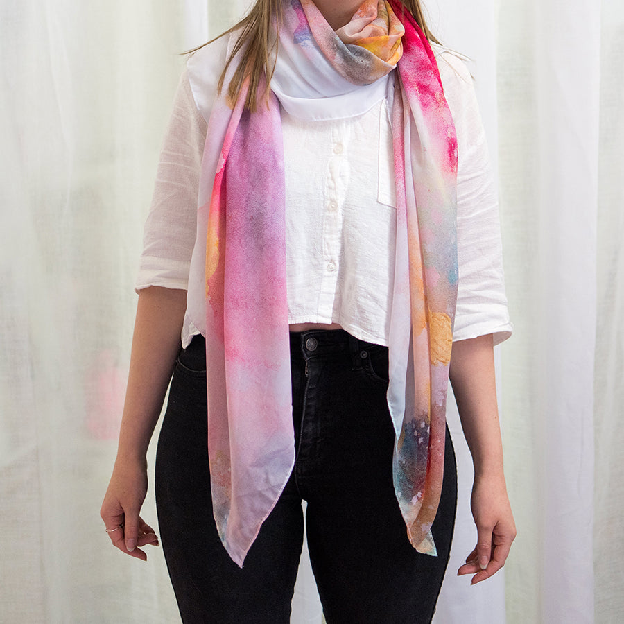 'Dancing among the wildflowers' - Art scarf