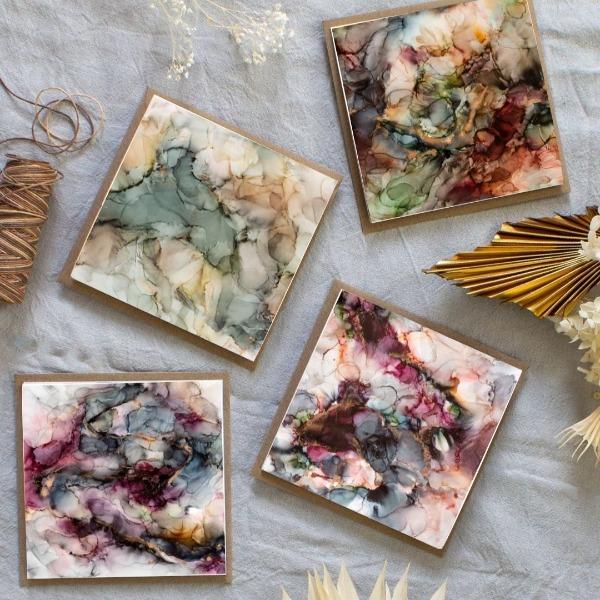 Greeting & Note Cards - Love Notes - Greeting Cards - Set Of 4 - Noir