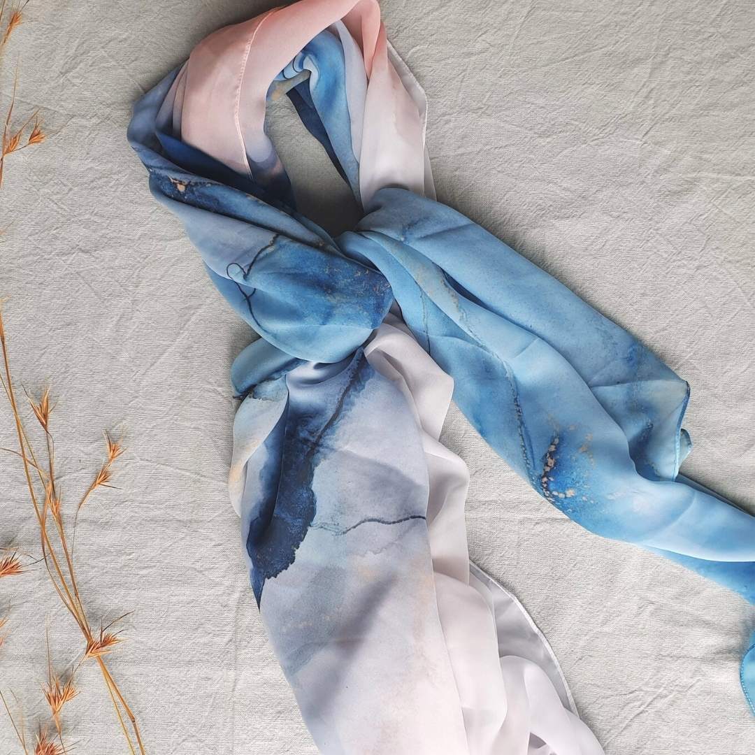 Scarves - 'Sea Mountains' - Art Scarf